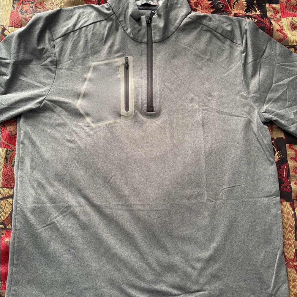 RLX Ralph Lauren Heather Charcoal Gray Quarter-Zip Performance Pullover Jacket